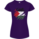 Torn Palestine Flag Palestinian Day Football Womens Petite Cut T-Shirt Purple