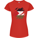 Torn Palestine Flag Palestinian Day Football Womens Petite Cut T-Shirt Red