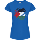 Torn Palestine Flag Palestinian Day Football Womens Petite Cut T-Shirt Royal Blue