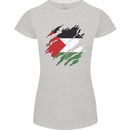 Torn Palestine Flag Palestinian Day Football Womens Petite Cut T-Shirt Sports Grey