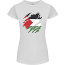 Torn Palestine Flag Palestinian Day Football Womens Petite Cut T-Shirt White