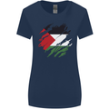 Torn Palestine Flag Palestinian Day Football Womens Wider Cut T-Shirt Navy Blue