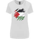 Torn Palestine Flag Palestinian Day Football Womens Wider Cut T-Shirt White