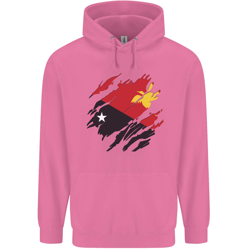 Torn Papua New Guinea Flag Day Football Childrens Kids Hoodie Azalea