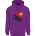 Torn Papua New Guinea Flag Day Football Childrens Kids Hoodie Purple