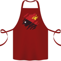 Torn Papua New Guinea Flag Day Football Cotton Apron 100% Organic Maroon