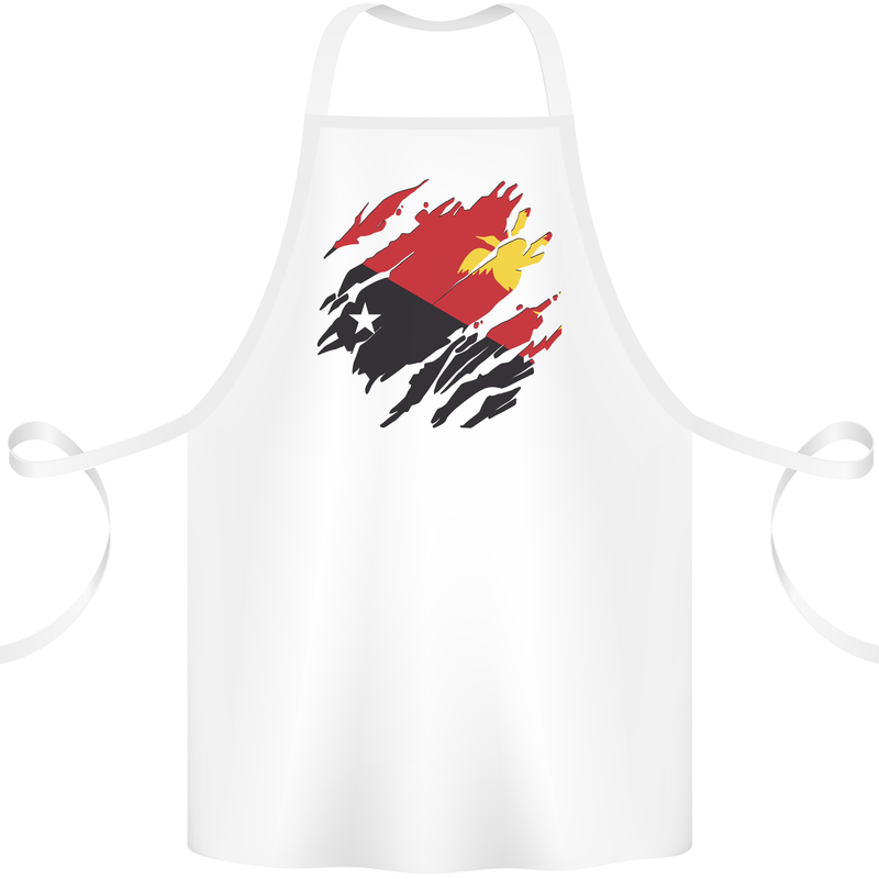 Torn Papua New Guinea Flag Day Football Cotton Apron 100% Organic White