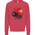 Torn Papua New Guinea Flag Day Football Kids Sweatshirt Jumper Heliconia