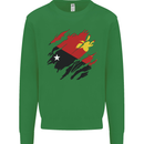 Torn Papua New Guinea Flag Day Football Kids Sweatshirt Jumper Irish Green