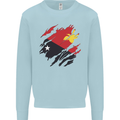 Torn Papua New Guinea Flag Day Football Kids Sweatshirt Jumper Light Blue