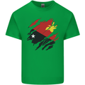 Torn Papua New Guinea Flag Day Football Kids T-Shirt Childrens Irish Green