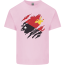 Torn Papua New Guinea Flag Day Football Kids T-Shirt Childrens Light Pink