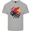 Torn Papua New Guinea Flag Day Football Kids T-Shirt Childrens Sports Grey