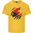 Torn Papua New Guinea Flag Day Football Kids T-Shirt Childrens Yellow
