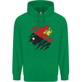 Torn Papua New Guinea Flag Day Football Mens 80% Cotton Hoodie Irish Green