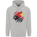 Torn Papua New Guinea Flag Day Football Mens 80% Cotton Hoodie Sports Grey