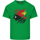 Torn Papua New Guinea Flag Day Football Mens Cotton T-Shirt Tee Top Irish Green