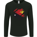 Torn Papua New Guinea Flag Day Football Mens Long Sleeve T-Shirt Black