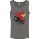 Torn Papua New Guinea Flag Day Football Mens Vest Tank Top Charcoal