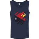 Torn Papua New Guinea Flag Day Football Mens Vest Tank Top Navy Blue