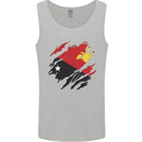 Torn Papua New Guinea Flag Day Football Mens Vest Tank Top Sports Grey