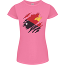 Torn Papua New Guinea Flag Day Football Womens Petite Cut T-Shirt Azalea