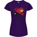 Torn Papua New Guinea Flag Day Football Womens Petite Cut T-Shirt Purple