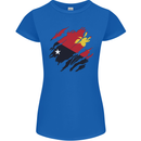 Torn Papua New Guinea Flag Day Football Womens Petite Cut T-Shirt Royal Blue