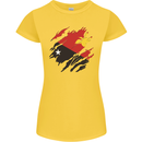 Torn Papua New Guinea Flag Day Football Womens Petite Cut T-Shirt Yellow