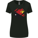 Torn Papua New Guinea Flag Day Football Womens Wider Cut T-Shirt Black