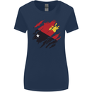 Torn Papua New Guinea Flag Day Football Womens Wider Cut T-Shirt Navy Blue