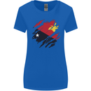 Torn Papua New Guinea Flag Day Football Womens Wider Cut T-Shirt Royal Blue