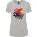 Torn Papua New Guinea Flag Day Football Womens Wider Cut T-Shirt Sports Grey