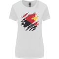 Torn Papua New Guinea Flag Day Football Womens Wider Cut T-Shirt White