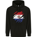 Torn Paraguay Flag Paraguayan Day Football Childrens Kids Hoodie Black