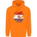 Torn Paraguay Flag Paraguayan Day Football Childrens Kids Hoodie Orange