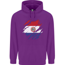 Torn Paraguay Flag Paraguayan Day Football Childrens Kids Hoodie Purple