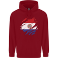 Torn Paraguay Flag Paraguayan Day Football Childrens Kids Hoodie Red