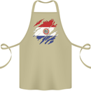 Torn Paraguay Flag Paraguayan Day Football Cotton Apron 100% Organic Khaki
