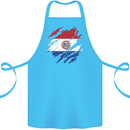 Torn Paraguay Flag Paraguayan Day Football Cotton Apron 100% Organic Turquoise