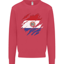 Torn Paraguay Flag Paraguayan Day Football Kids Sweatshirt Jumper Heliconia