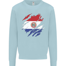 Torn Paraguay Flag Paraguayan Day Football Kids Sweatshirt Jumper Light Blue