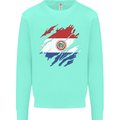 Torn Paraguay Flag Paraguayan Day Football Kids Sweatshirt Jumper Peppermint