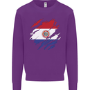 Torn Paraguay Flag Paraguayan Day Football Kids Sweatshirt Jumper Purple