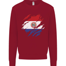 Torn Paraguay Flag Paraguayan Day Football Kids Sweatshirt Jumper Red