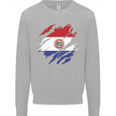 Torn Paraguay Flag Paraguayan Day Football Kids Sweatshirt Jumper Sports Grey