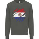 Torn Paraguay Flag Paraguayan Day Football Kids Sweatshirt Jumper Storm Grey