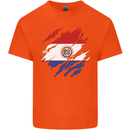 Torn Paraguay Flag Paraguayan Day Football Kids T-Shirt Childrens Orange