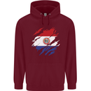 Torn Paraguay Flag Paraguayan Day Football Mens 80% Cotton Hoodie Maroon