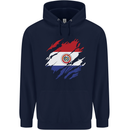 Torn Paraguay Flag Paraguayan Day Football Mens 80% Cotton Hoodie Navy Blue